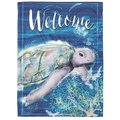 Dicksons 30 x 44 in Flag Print Welcome Deep Blue Turtle Polyester Large M070078